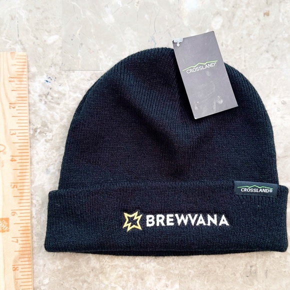 Share NEW Crossland Brewvana Black Beanie Knit Hat Ski/Winter OS NWT - Picture 4 of 4